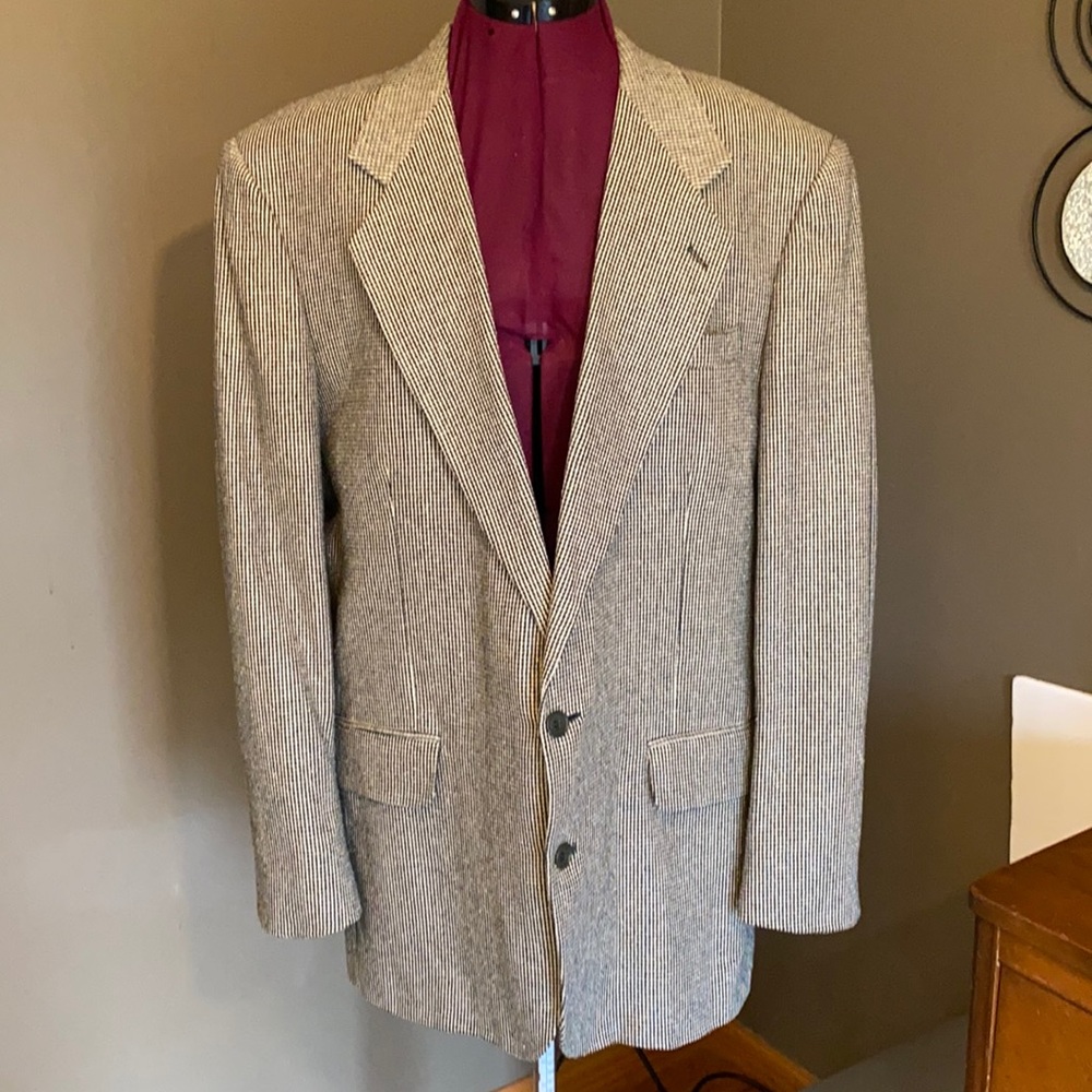 Oscar de la Renta Brown and Black Single Breasted Blazer